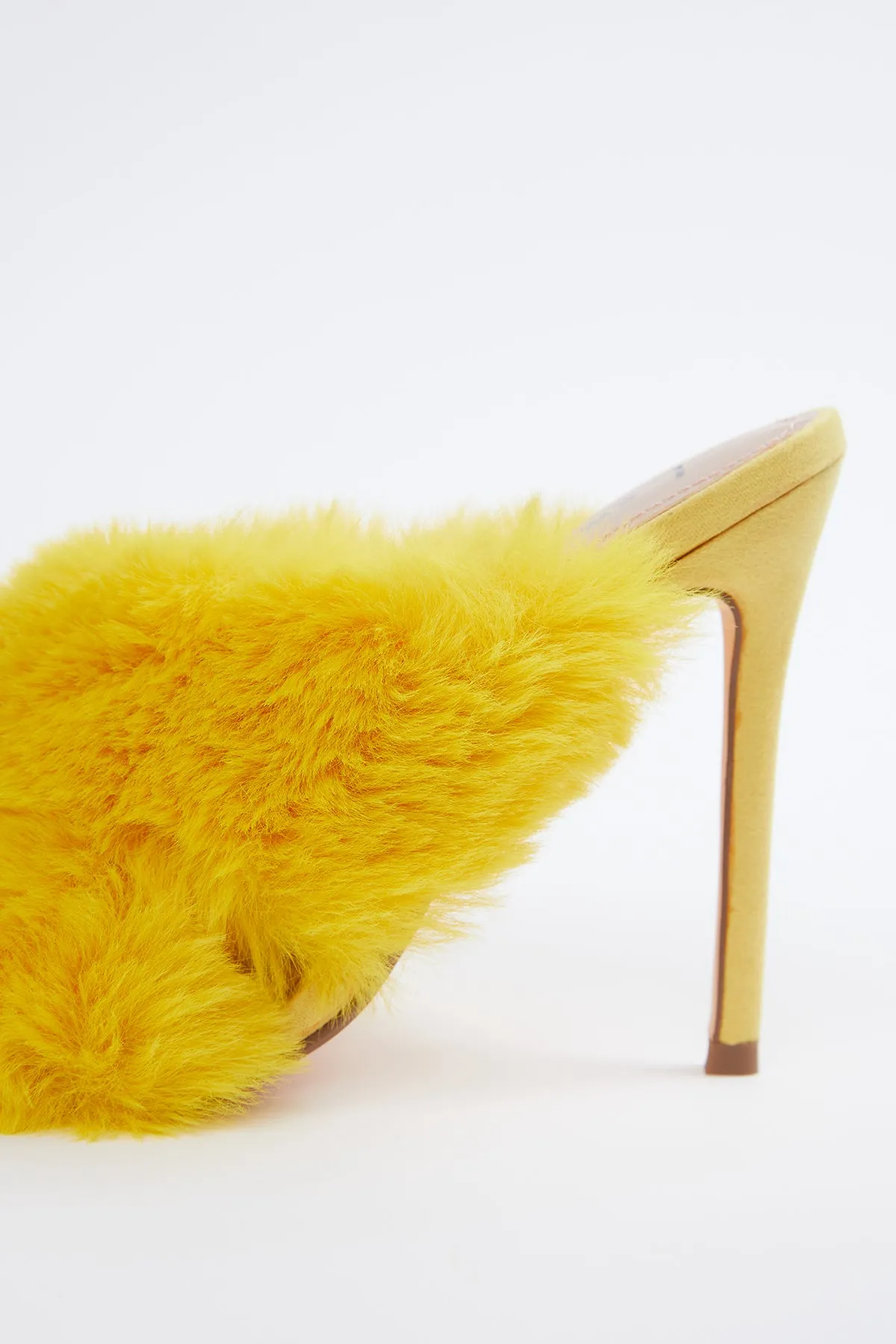 FAUX-FUR VEGETARIAN SUEDE MULES