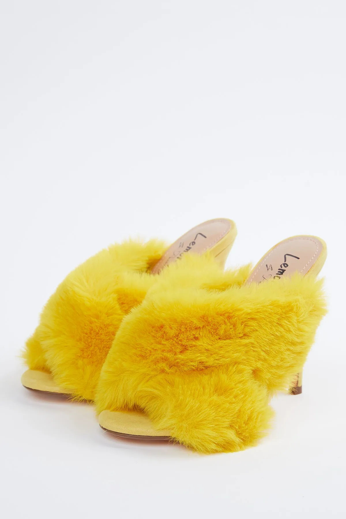 FAUX-FUR VEGETARIAN SUEDE MULES