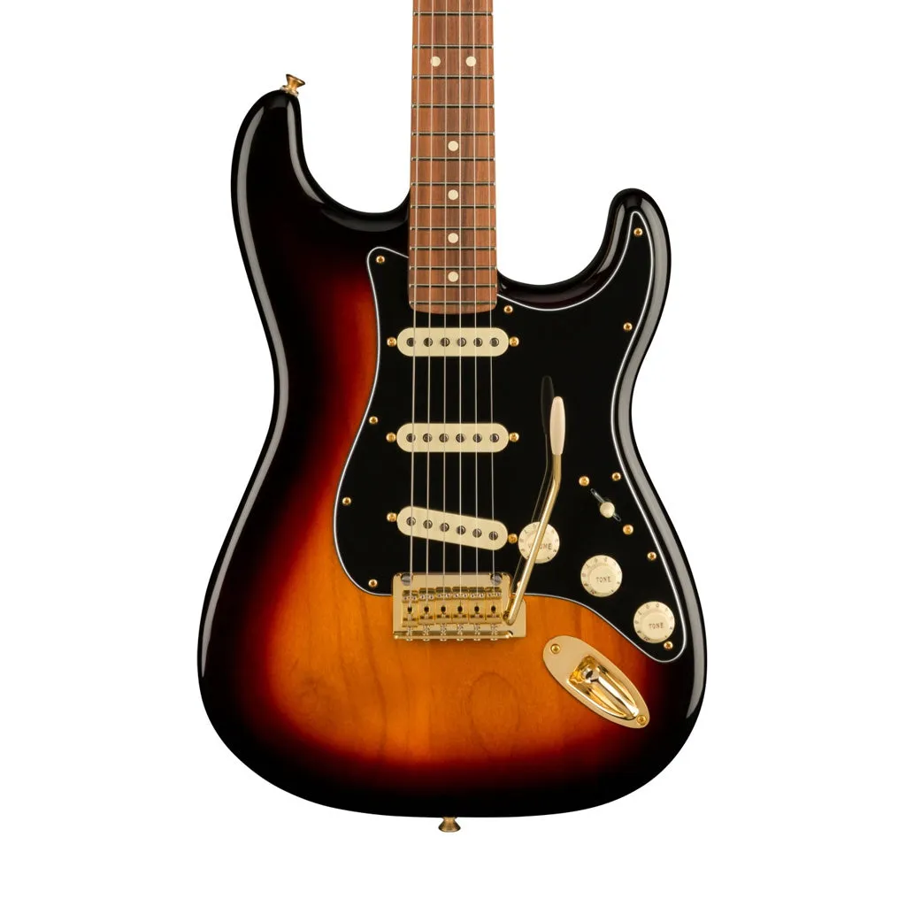 Fender FSR Player Stratocaster Electric Guitar w/Gold Hardware, Pau Ferro FB, 3-Tone Sunburst