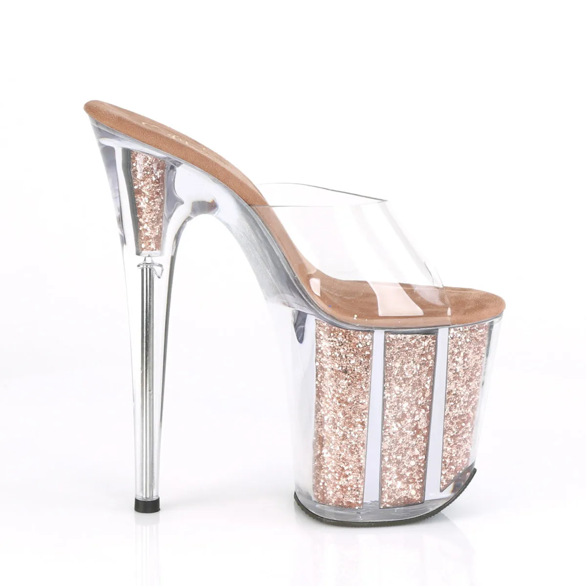 FLAMINGO-801G  Clear/Rose Gold Glitter Inserts