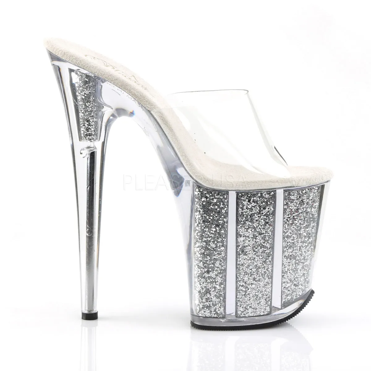 FLAMINGO-801G  Clear/Silver Glitter