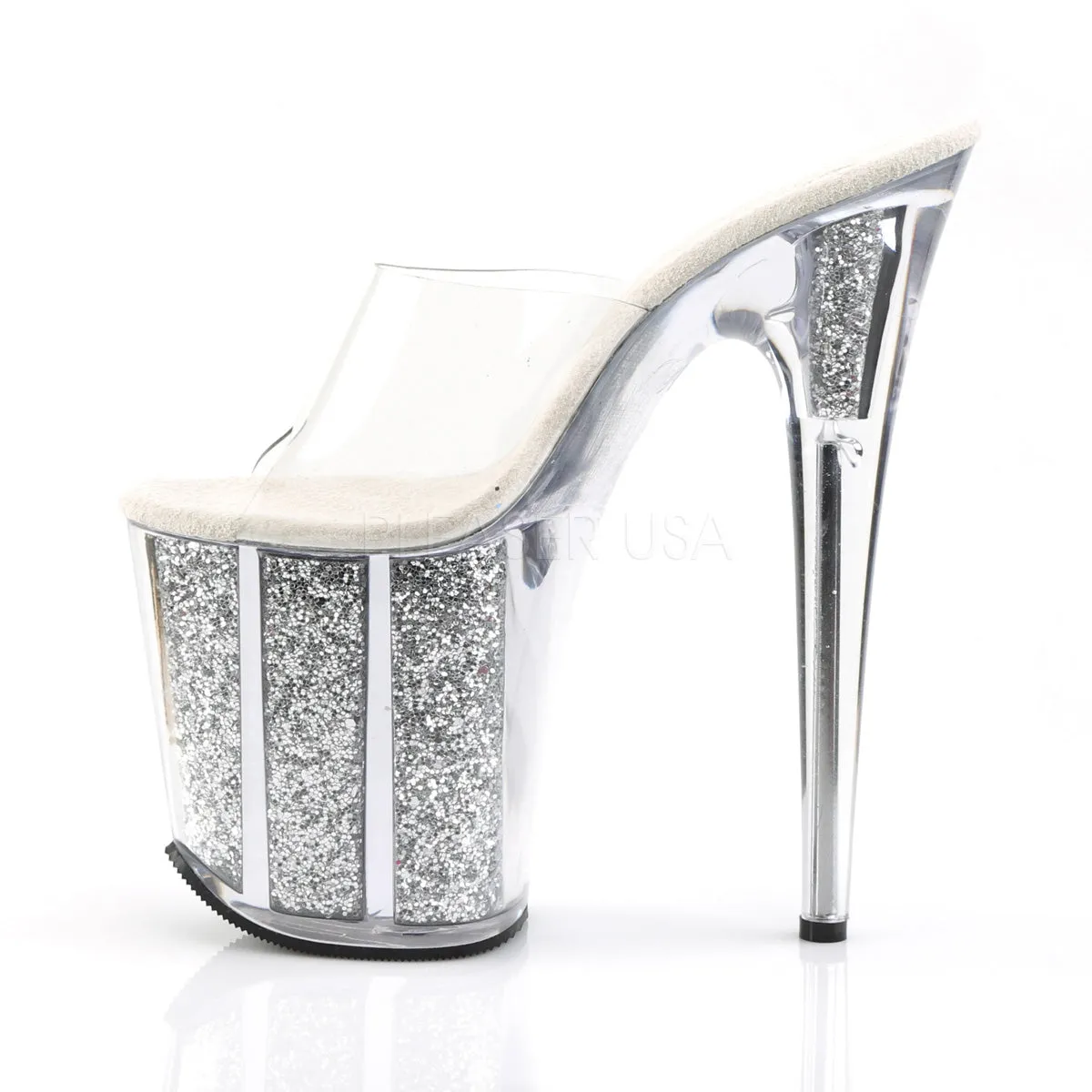 FLAMINGO-801G  Clear/Silver Glitter
