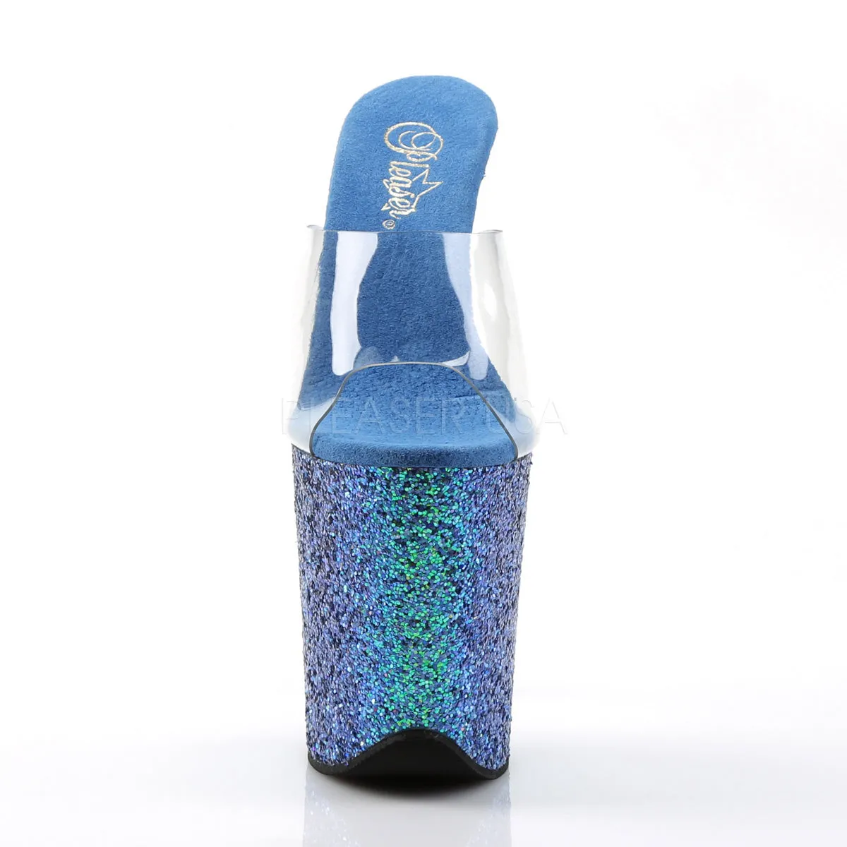 FLAMINGO-801LG  Clear/Blue Holo Glitter