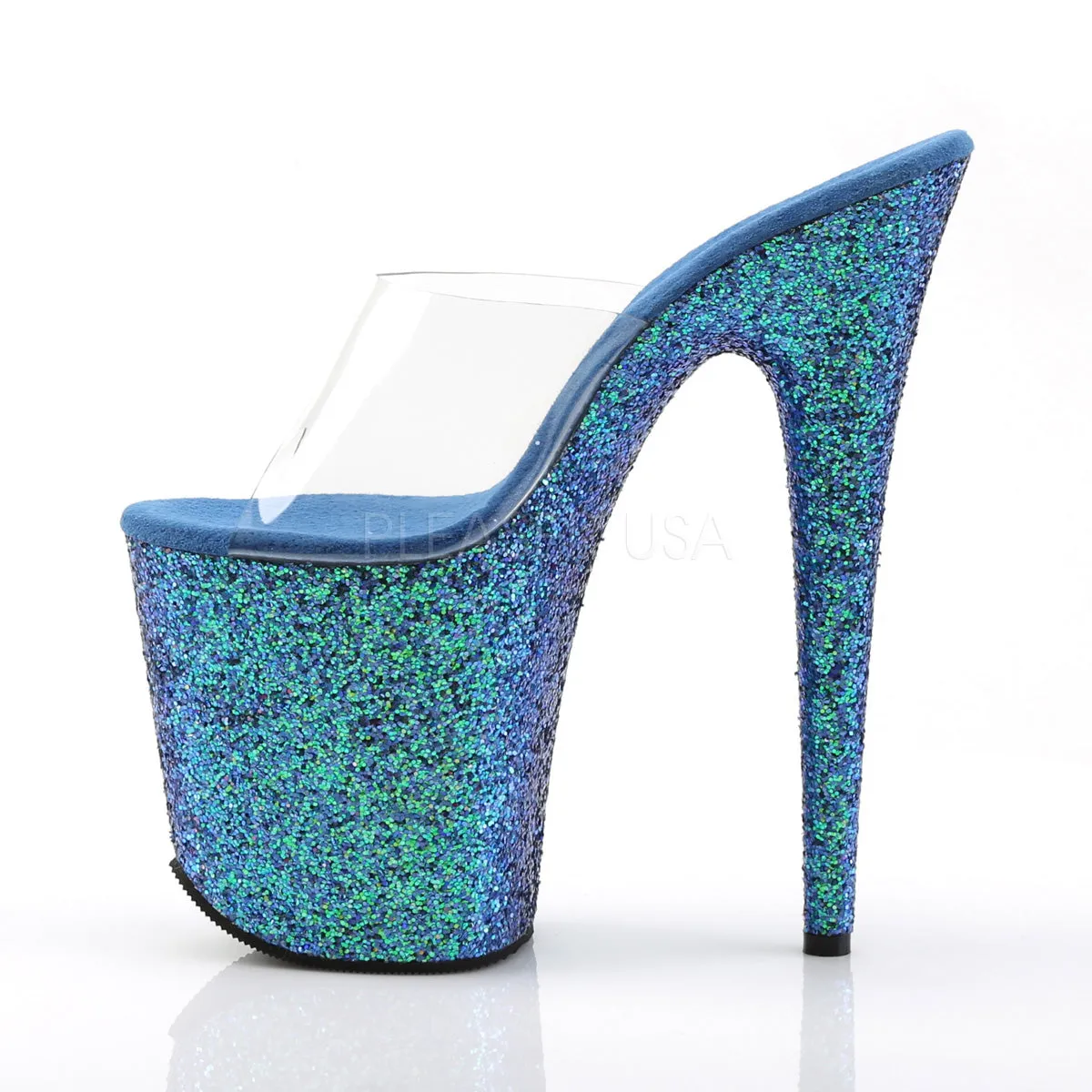 FLAMINGO-801LG  Clear/Blue Holo Glitter