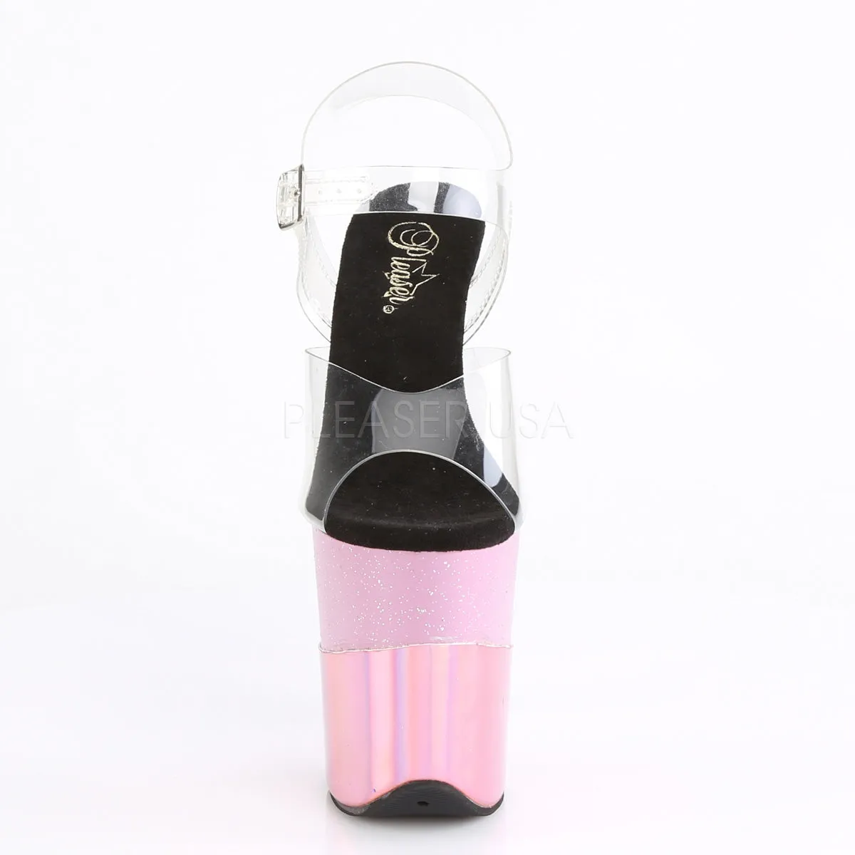 FLAMINGO-808-2HGM  Clear/Baby Pink Glitter-Hologram