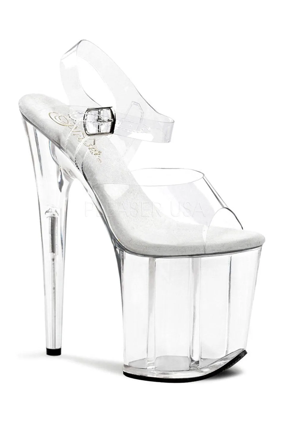FLAMINGO-808 Platform Sandal  | Clear Vinyl