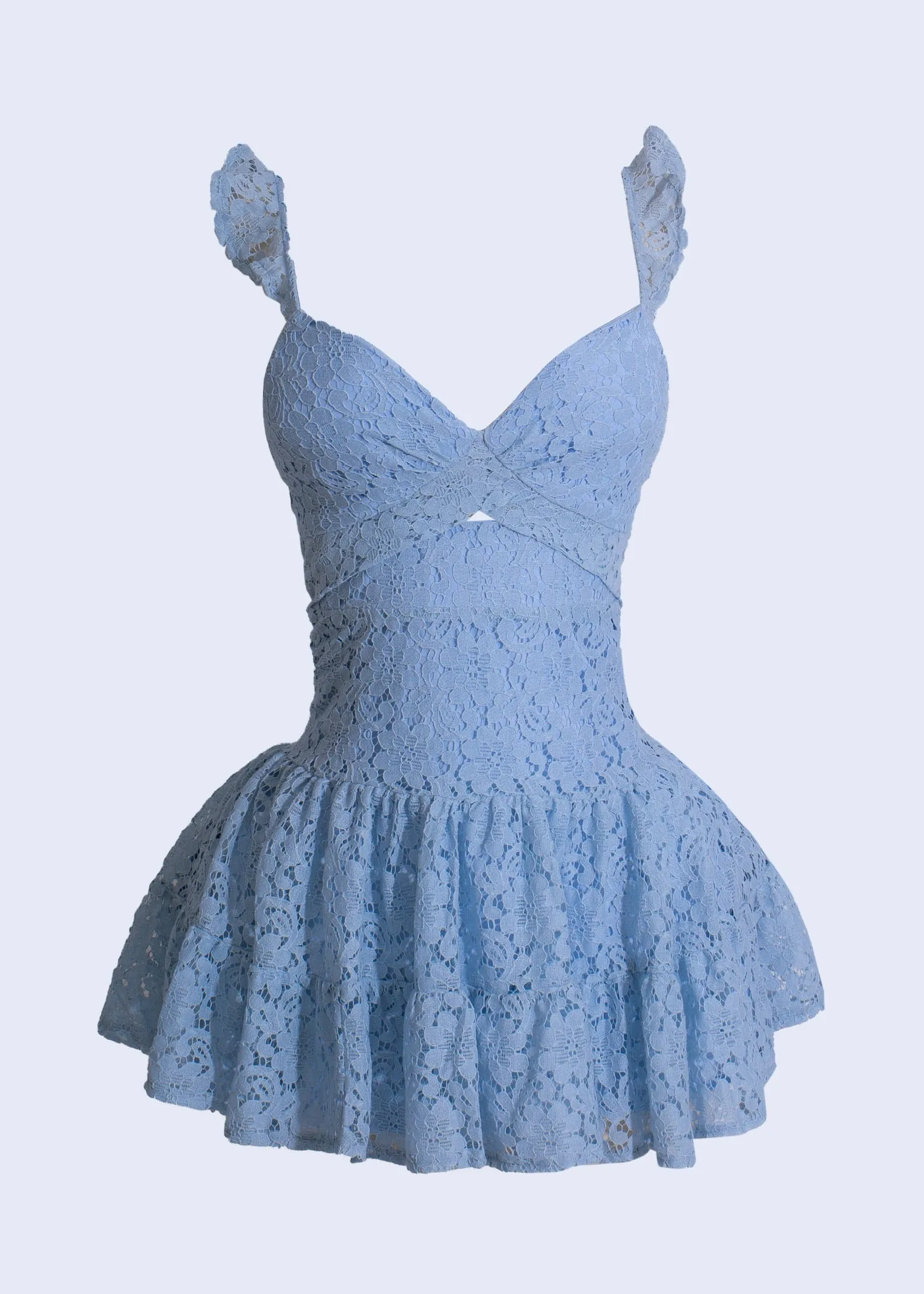 Fleur Amour Lace Mini Dress Blue