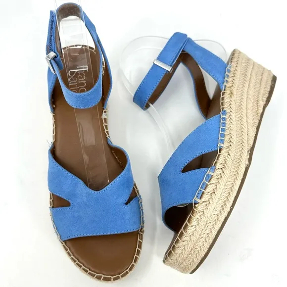Franco Sarto Women's Penne Blue Espadrille Wedge Sandal