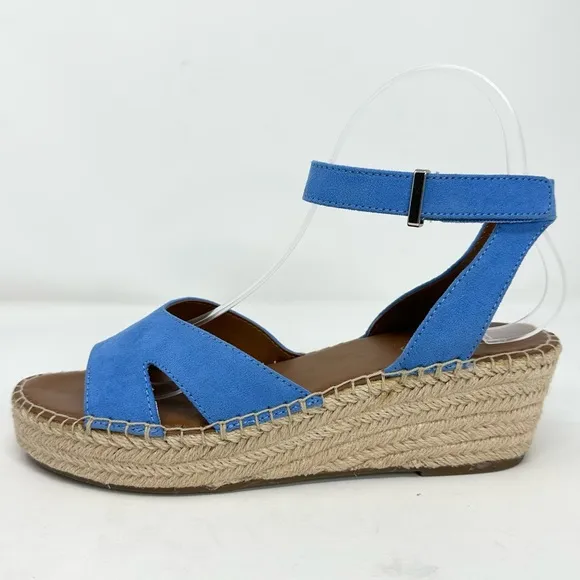 Franco Sarto Women's Penne Blue Espadrille Wedge Sandal
