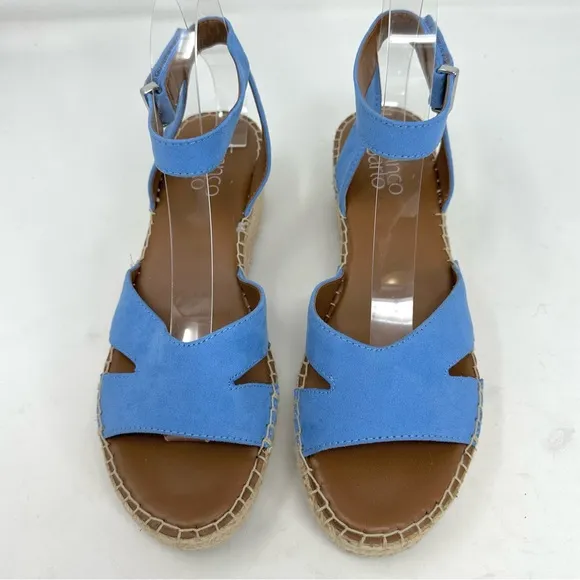 Franco Sarto Women's Penne Blue Espadrille Wedge Sandal
