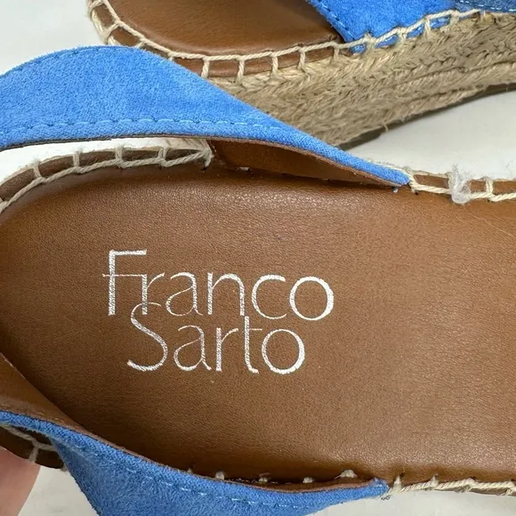 Franco Sarto Women's Penne Blue Espadrille Wedge Sandal