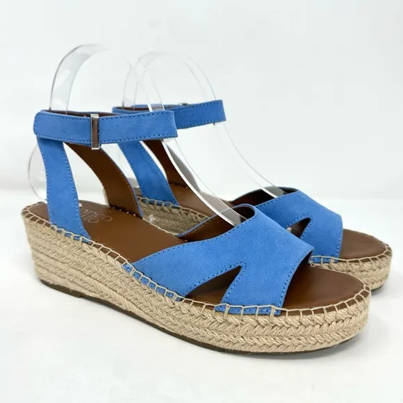Franco Sarto Women's Penne Blue Espadrille Wedge Sandal