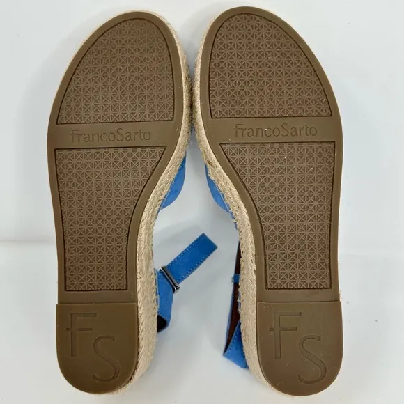 Franco Sarto Women's Penne Blue Espadrille Wedge Sandal