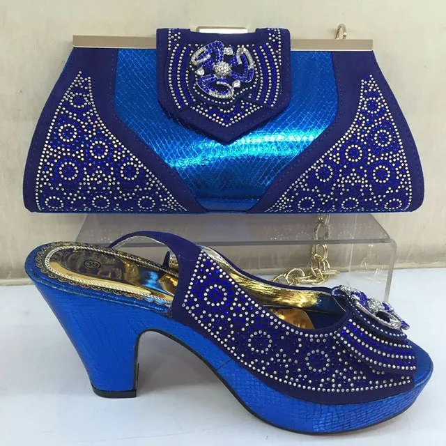 Gold Color Italian Shoes with Matching Bags