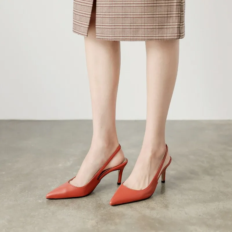 goosudu Spring Autumn Shallow Mouth Pumps Sexy Pointed Toe Back Buckle High Heels Pumps Summer Sandals 8 CM 6 CM Women Shoes