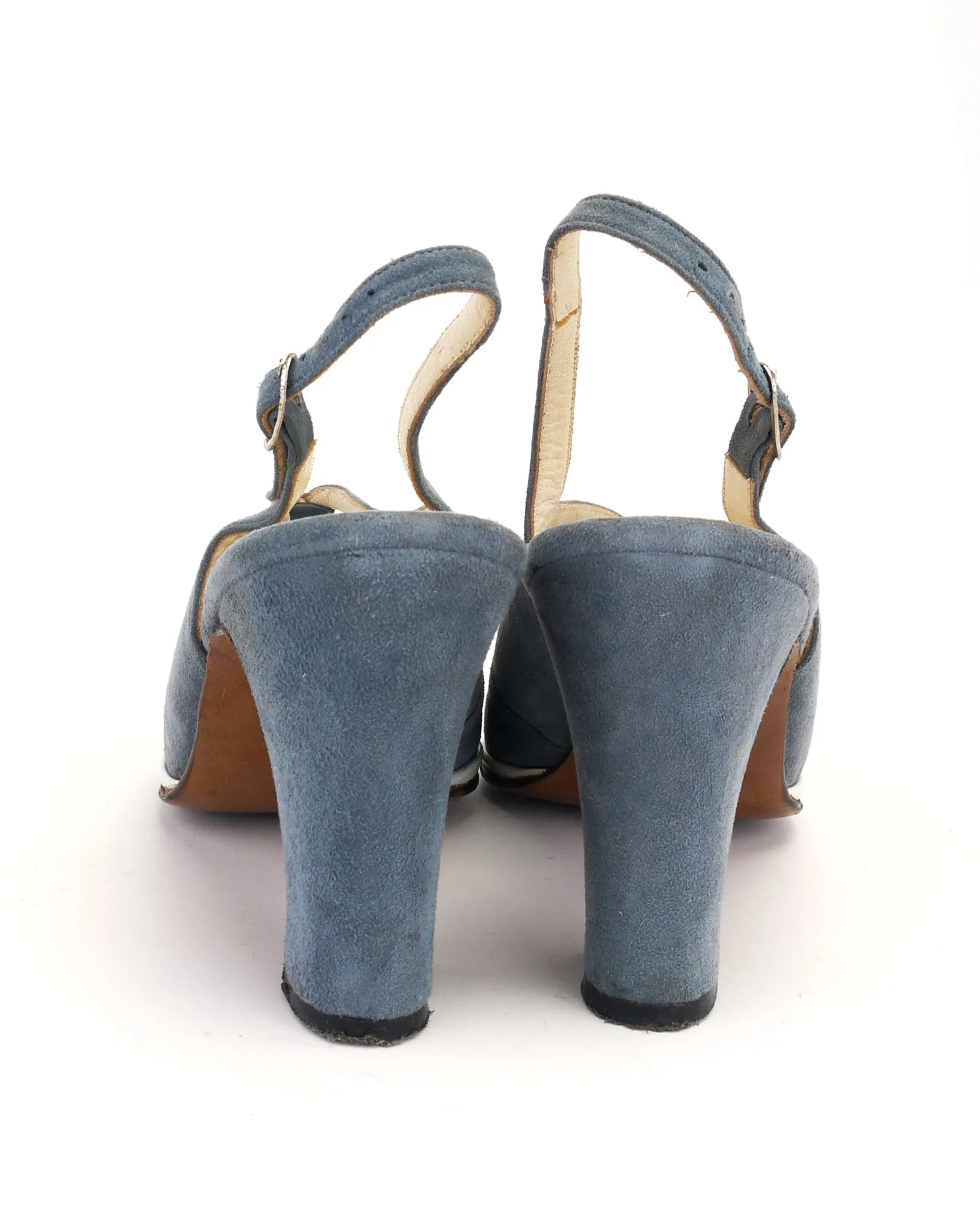 Gorgeous 1970s Grey Suede Slingbacks by Renata UK 3.5