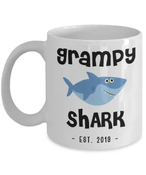 Grampy Shark Mug New Grampy Est 2019 Do Do Do Expecting Grampy Baby Shower Pregnancy Reveal Announcement Gifts Coffee Cup