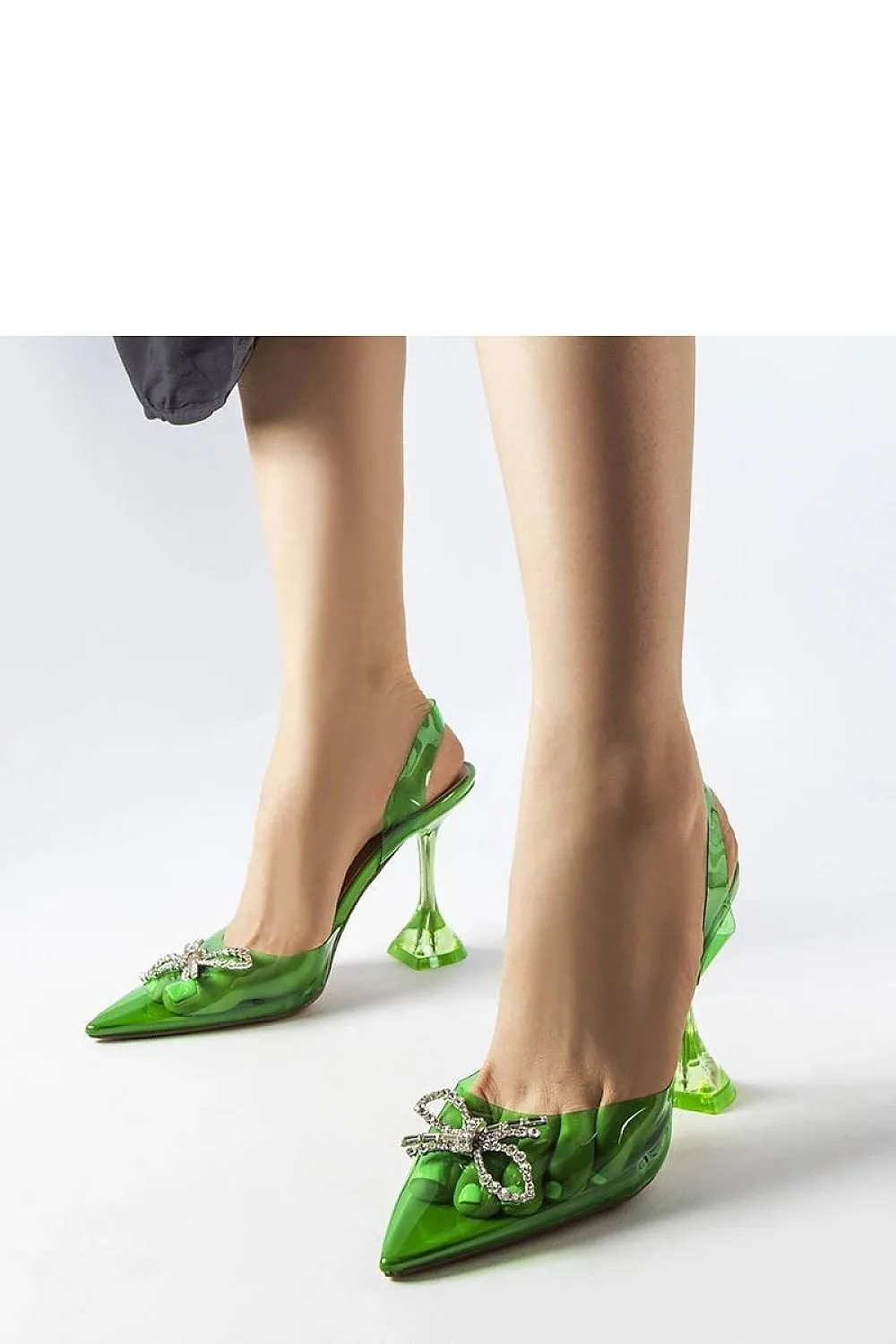 Green transparent Girard pumps