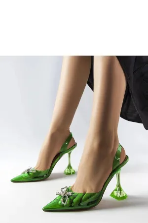 Green transparent Girard pumps