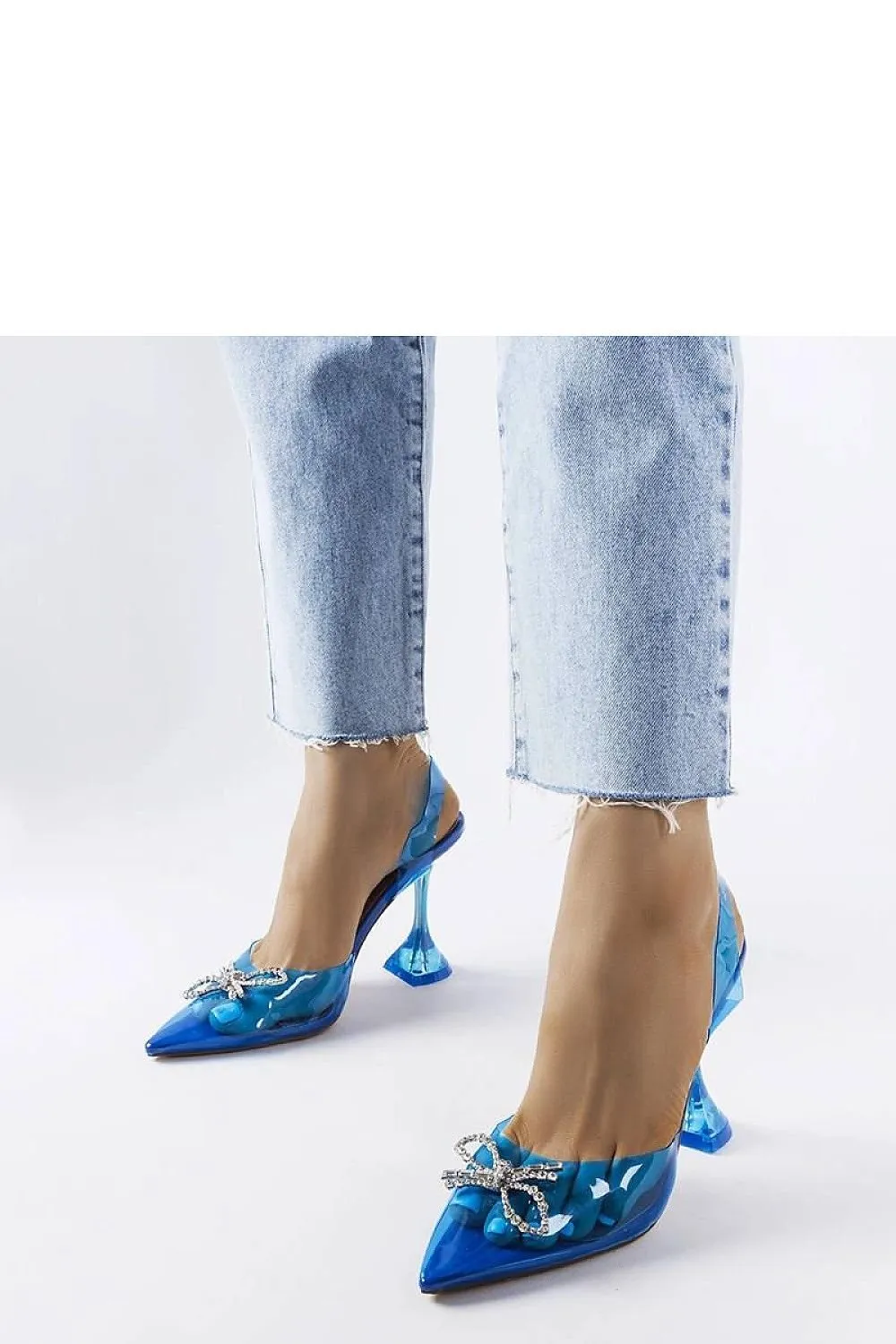 Green transparent Girard pumps