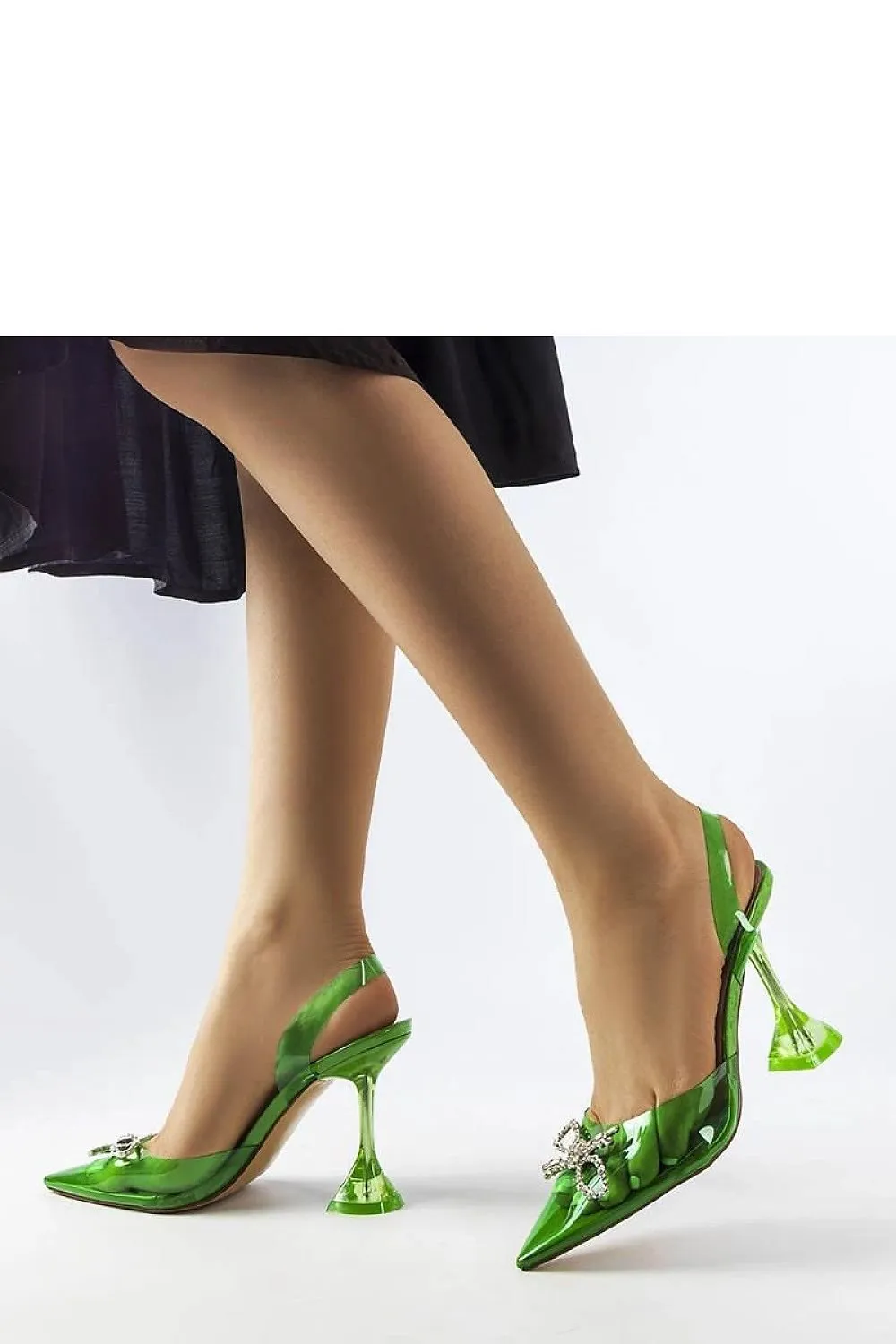Green transparent Girard pumps