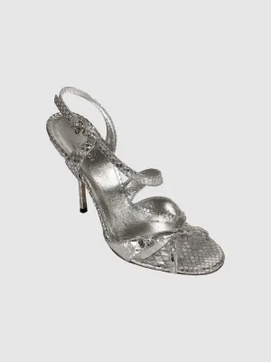 Gucci Reptile Embossed Strappy Stiletto Heels - Size 6.5