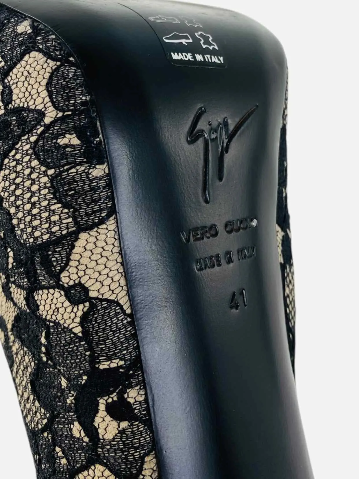 GUISEPPE ZANOTTI Peep Toe Black & Beige Slingbacks 41