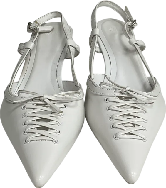 H&M White Lacing-detail Slingbacks UK 5 EU 38 👠