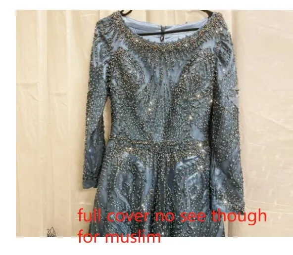 High Quality Long Sleeve luxury Prom Dress Dubai Evening Formal Gown SC036