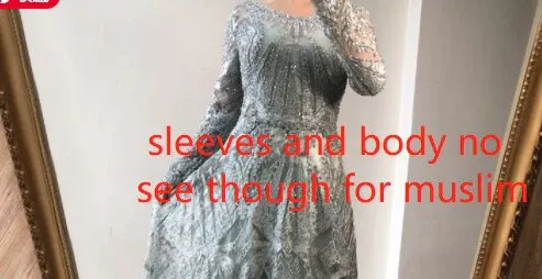 High Quality Long Sleeve luxury Prom Dress Dubai Evening Formal Gown SC036