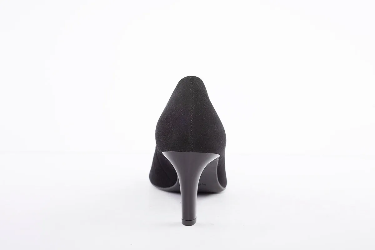 HOGL STUDIO0-176002 60- MEDIUM STILETTO HEEL COURT SHOE - BLACK SUEDE