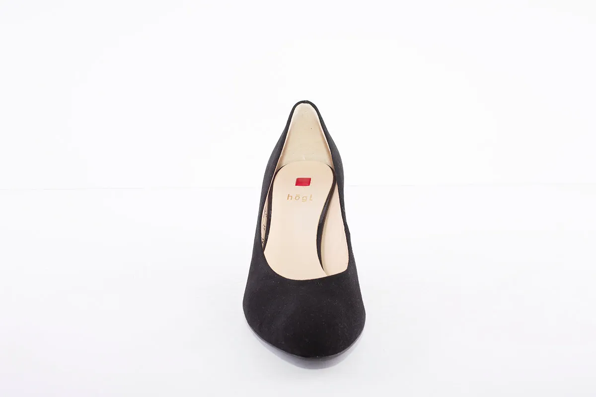 HOGL STUDIO0-176002 60- MEDIUM STILETTO HEEL COURT SHOE - BLACK SUEDE