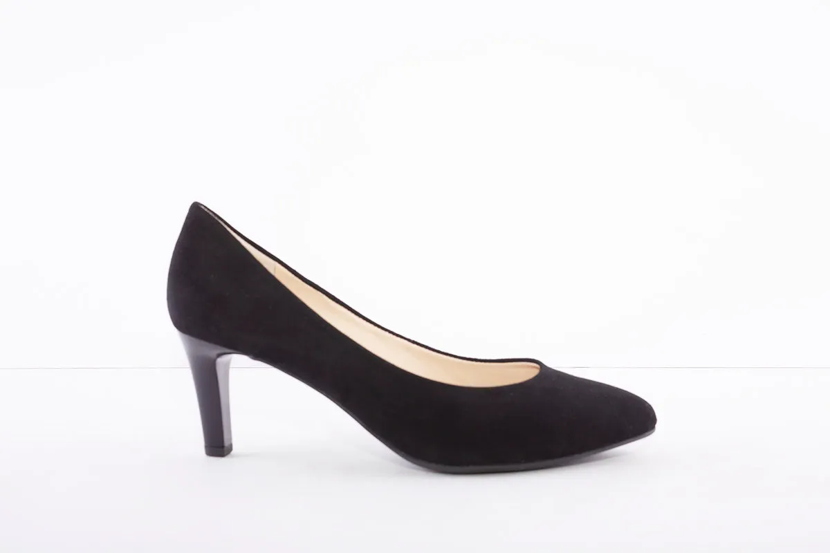 HOGL STUDIO0-176002 60- MEDIUM STILETTO HEEL COURT SHOE - BLACK SUEDE