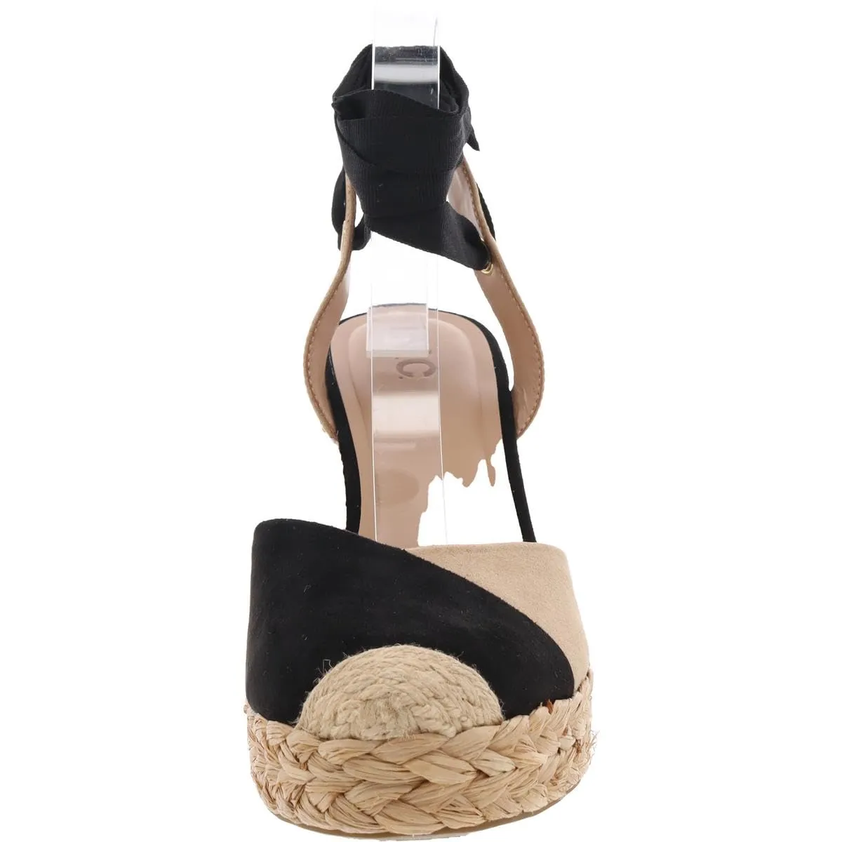 INC Womens Moniquee 2 Faux Suede Wedge Espadrille Heels Black 9 Medium (B,M)