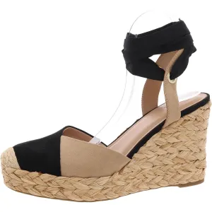INC Womens Moniquee 2 Faux Suede Wedge Espadrille Heels Black 9 Medium (B,M)