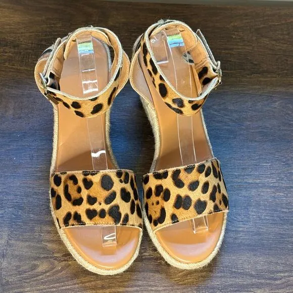 J. Crew Factory Calf Hair Espadrille Wedge Sandal - size 9