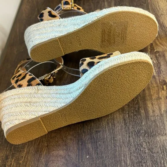 J. Crew Factory Calf Hair Espadrille Wedge Sandal - size 9
