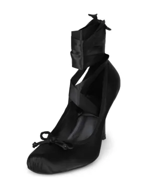 JEFFREY CAMPBELL NYMPHA WOMEN HEELS Black Satin