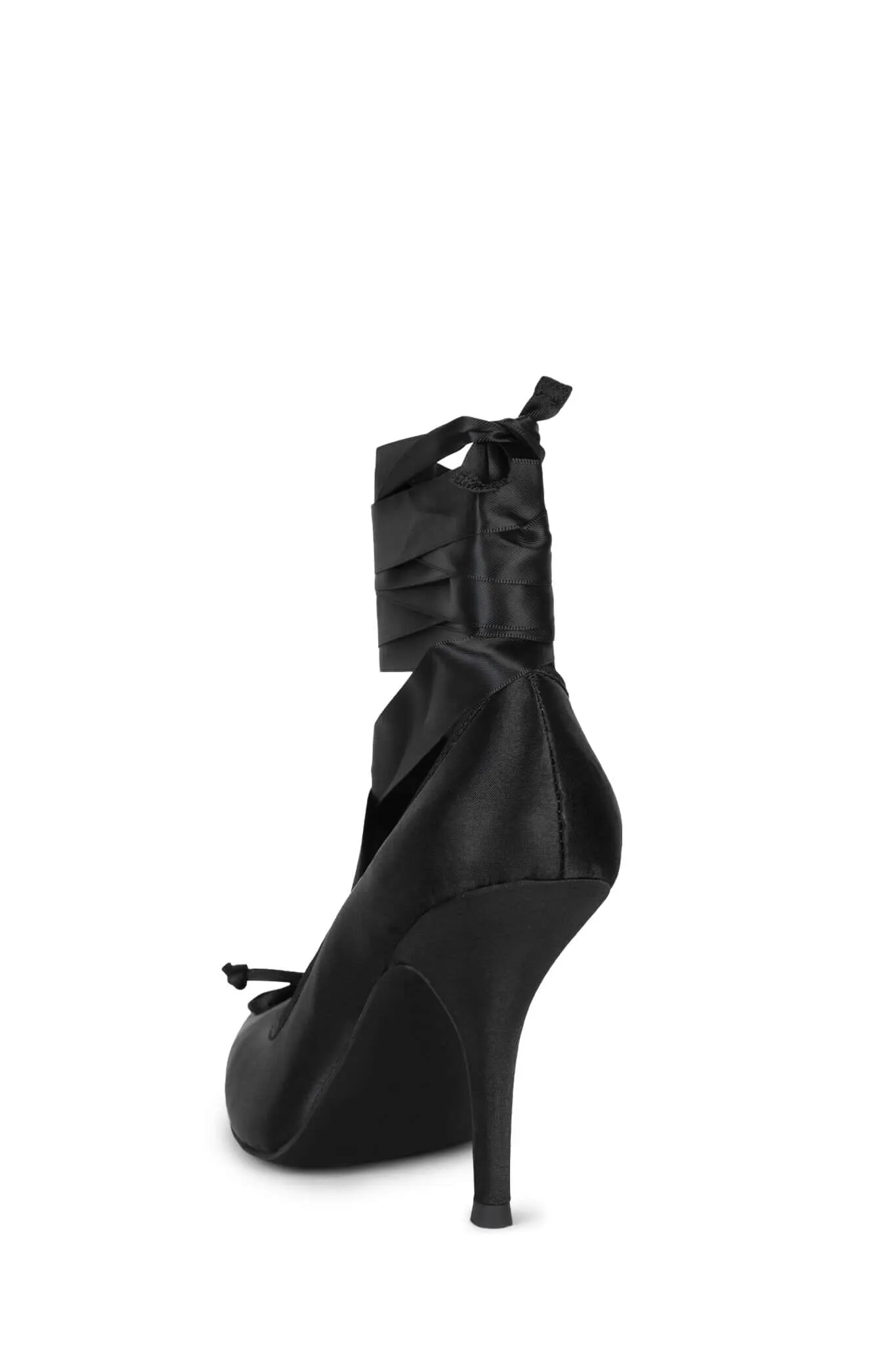 JEFFREY CAMPBELL NYMPHA WOMEN HEELS Black Satin