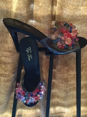Jewels clear multi-color heels