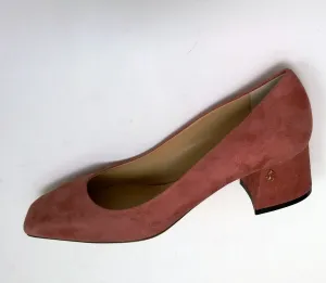 Jimmy Choo Dianne 45 Dark Blush Suede Block Heels Pink Suede New in Box