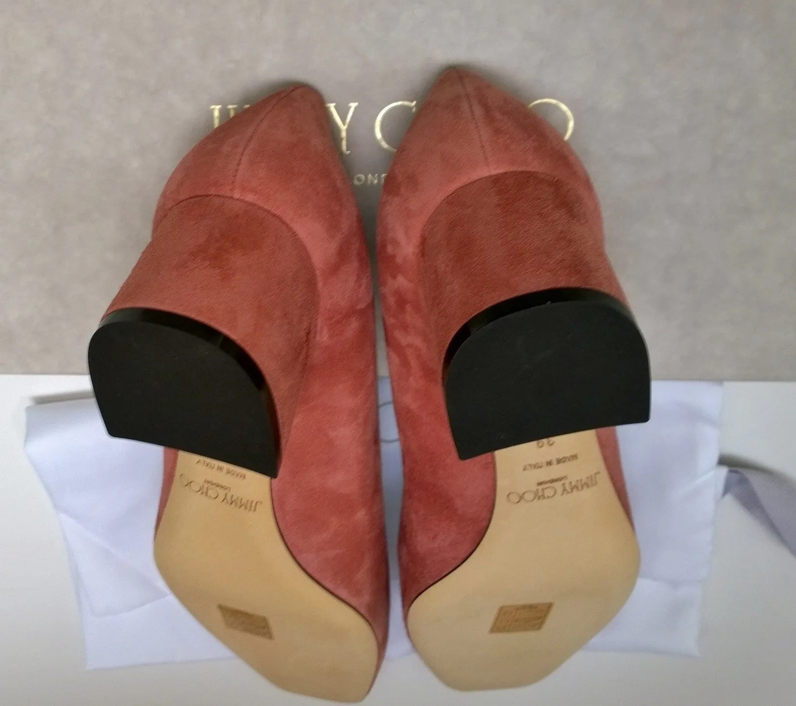 Jimmy Choo Dianne 45 Dark Blush Suede Block Heels Pink Suede New in Box