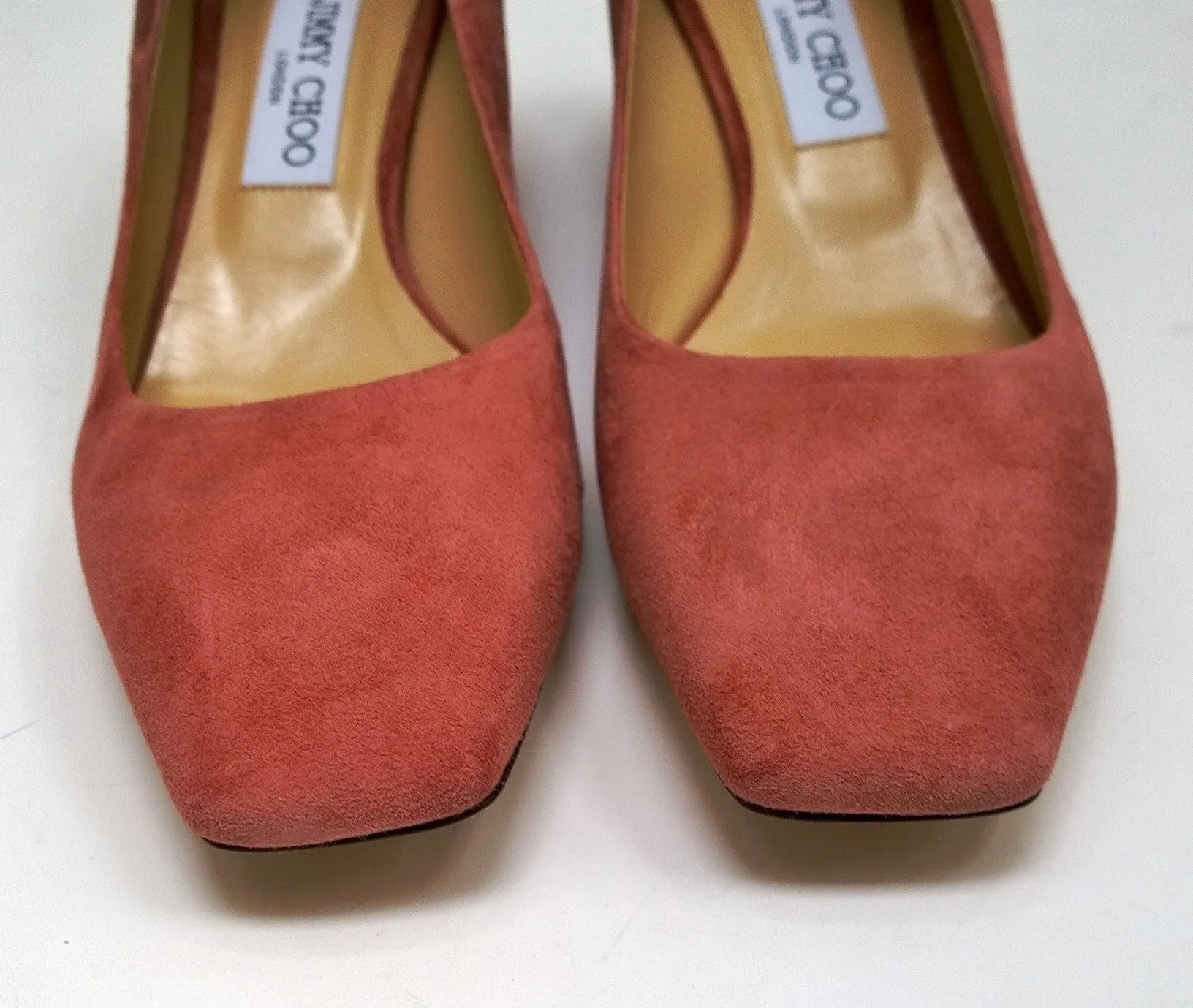Jimmy Choo Dianne 45 Dark Blush Suede Block Heels Pink Suede New in Box