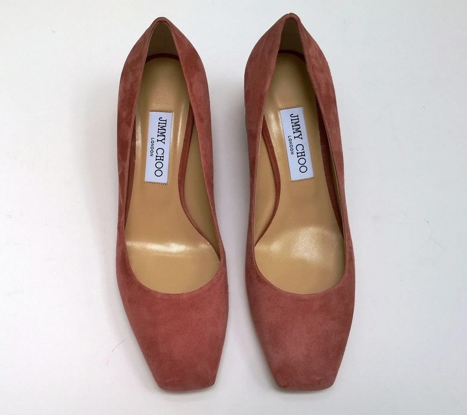 Jimmy Choo Dianne 45 Dark Blush Suede Block Heels Pink Suede New in Box