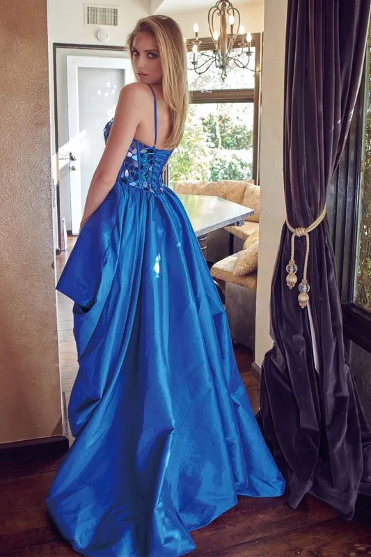 Juliet 252 Glass Beaded High-Low Formal Prom Dress