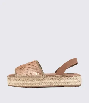 Kaia Sequin Wedge Espadrille- Rose Pink