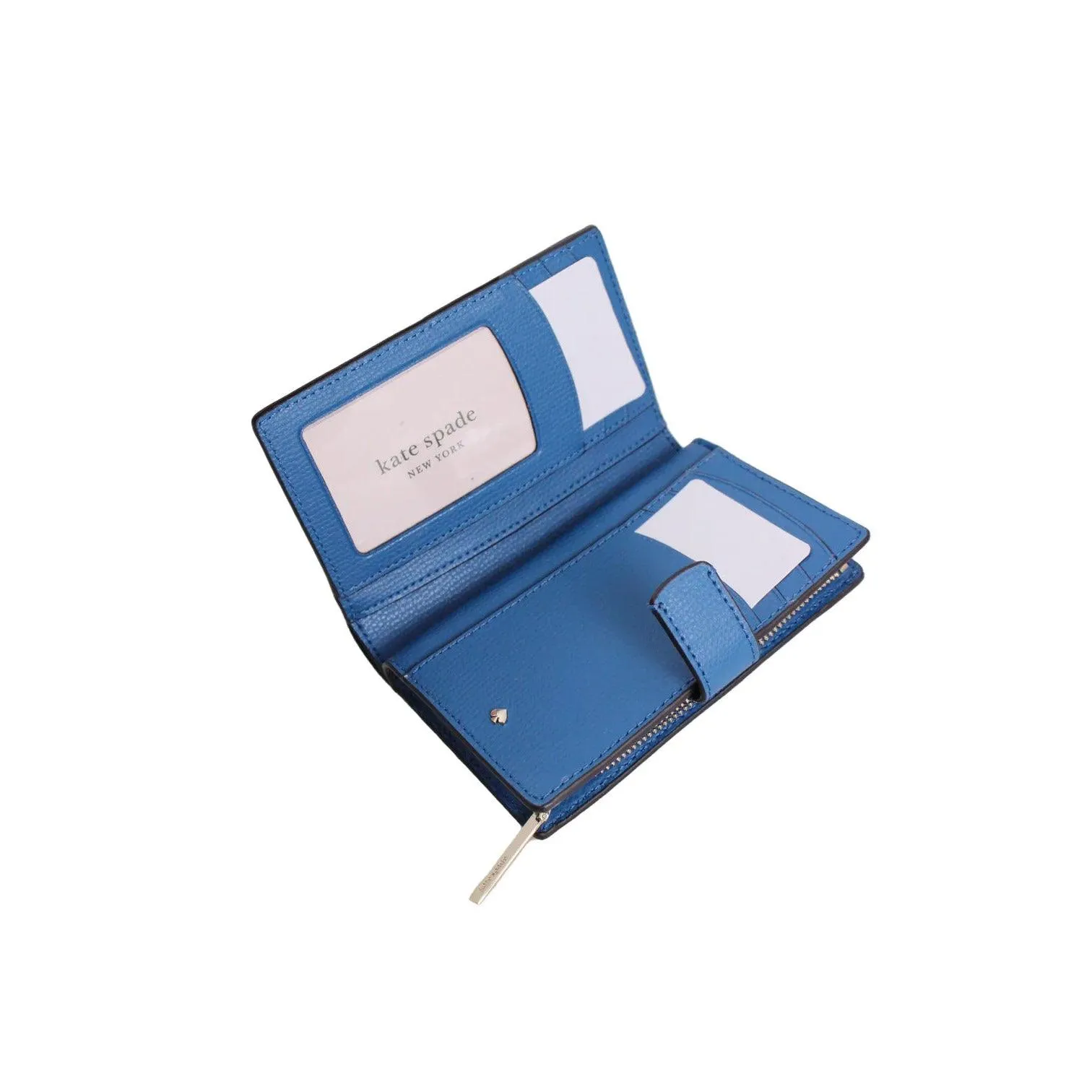 KATE SPADE Cobalt Crossgrain Leather 'Medium' Bifold Wallet