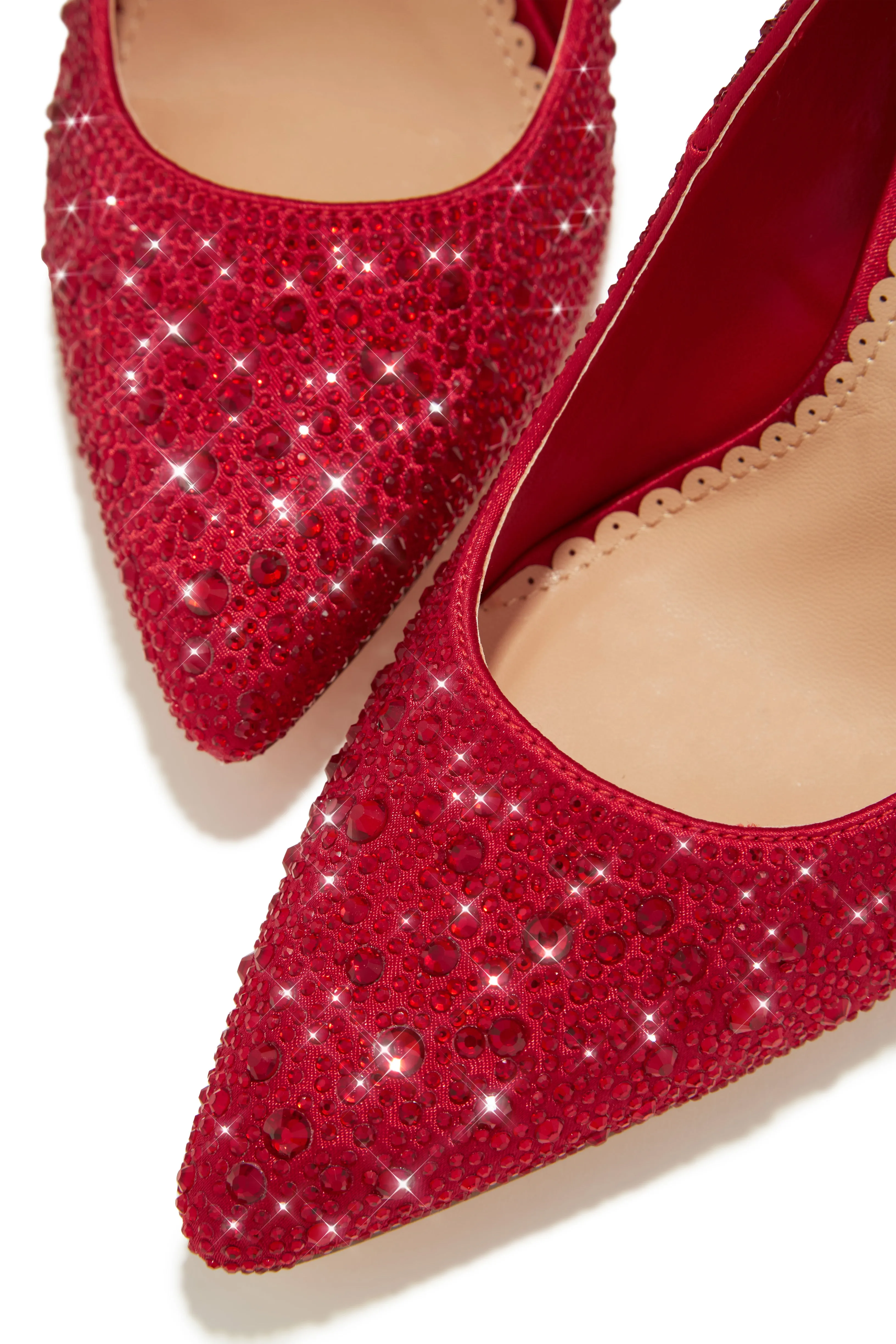 Kelly Embellished High Heel Pumps - Red
