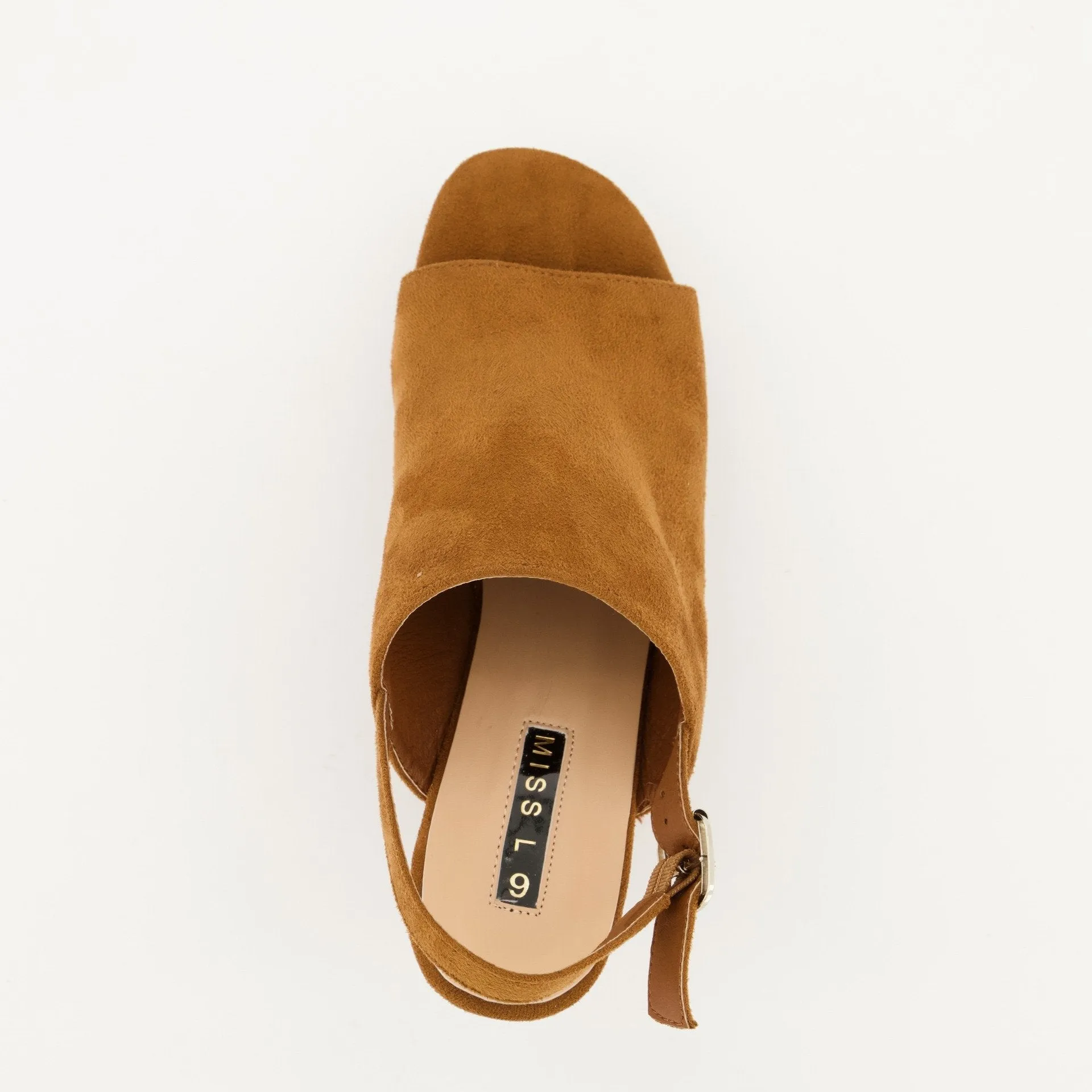 Ladies Platform Peep toe Slingback Heel - Tan