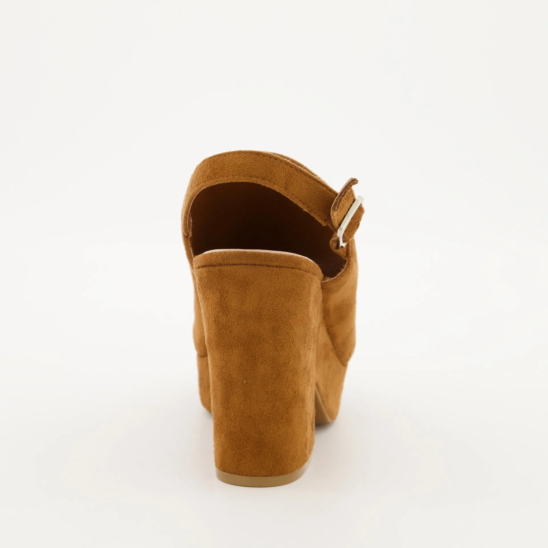 Ladies Platform Peep toe Slingback Heel - Tan